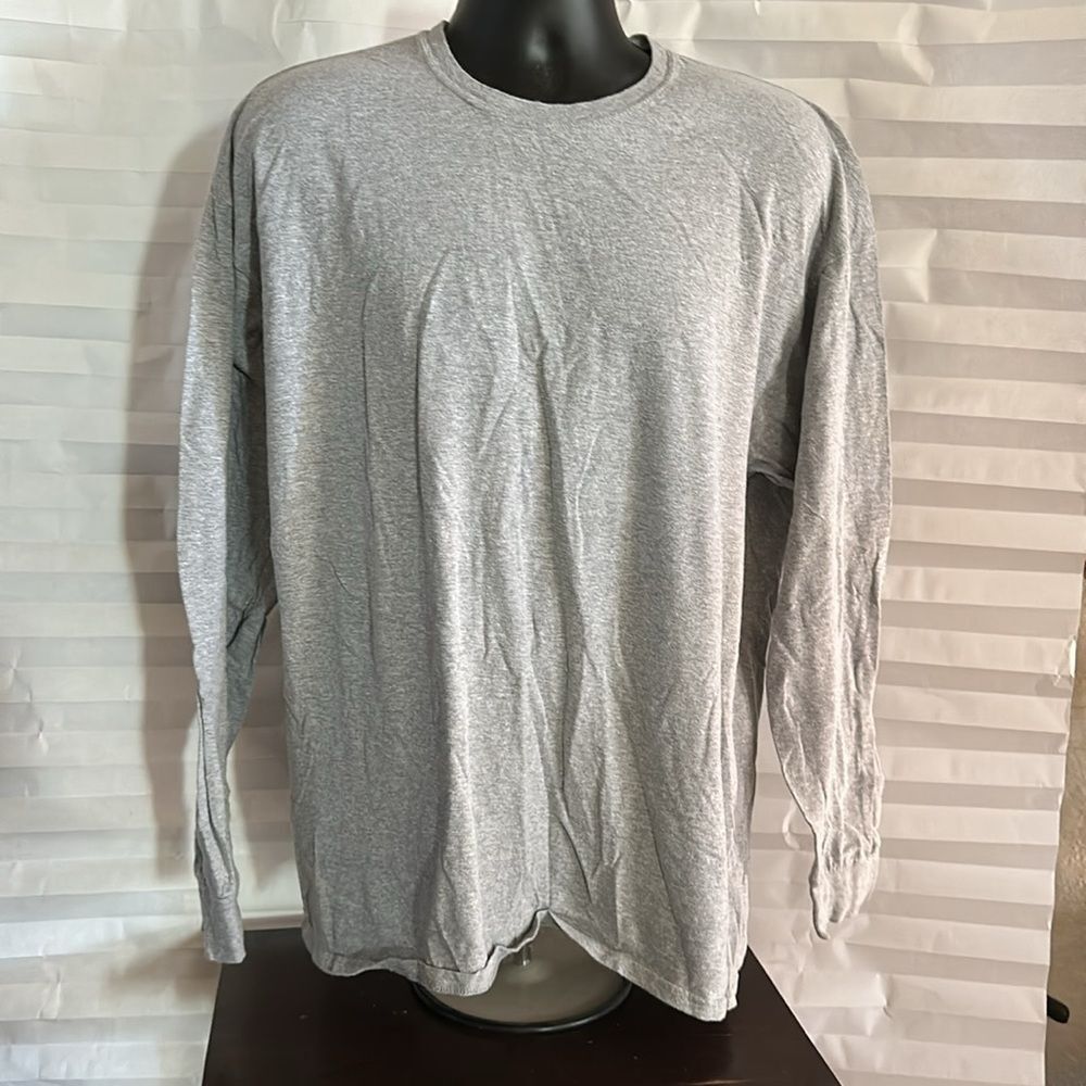 Fruit of the Loom Men's Long Sleeve Gray Tee Size XXL